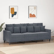 Divano a 3 Posti-Sofa 3 Posti Grigio Scuro 180 cm in Velluto 714489