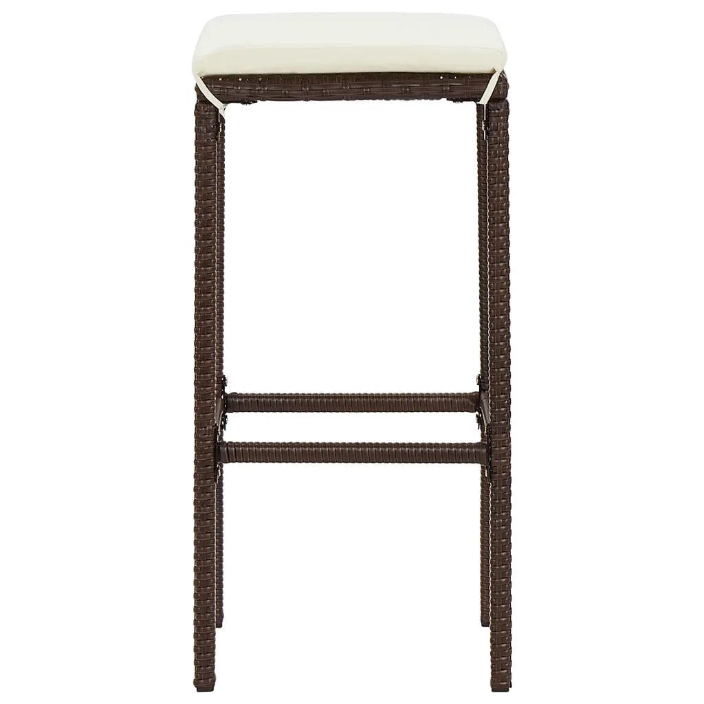 Set Bar da Giardino 3 pz Marrone in Legno Acacia e Polyrattan