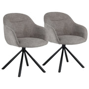 Set di 2 sedie in tessuto grigio SAFFI