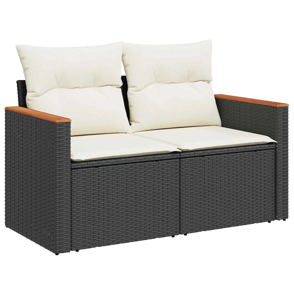 Set Divano da Giardino 9 pcs Nero polyrattan 3362870
