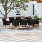 Set da Pranzo da Giardino 9 pz con Cuscini Nero 3099522