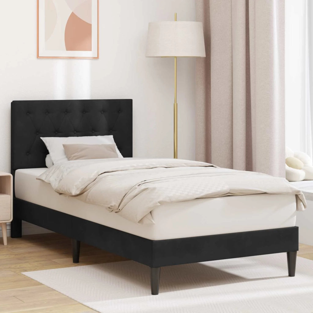 Struttura del letto con testiera-Giroletto Nero 80 x 200 cm Velluto 987903