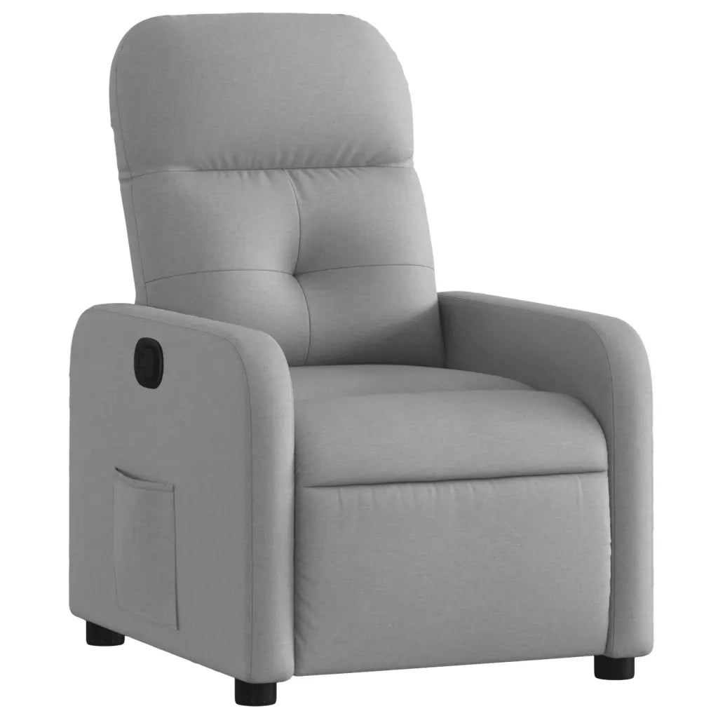 Poltrona | Sedia Relax Reclinabile in Tessuto Grigio Chiaro