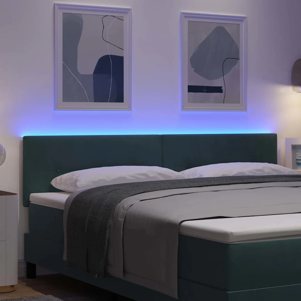Testiera LED con strisce LED Verde 180 cm Velluto 3338158