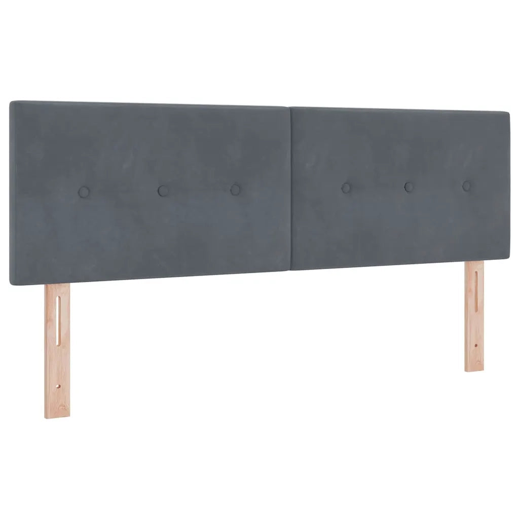 Letto a Sorgente LED con led Grigio scuro 160 x 200 cm Velluto