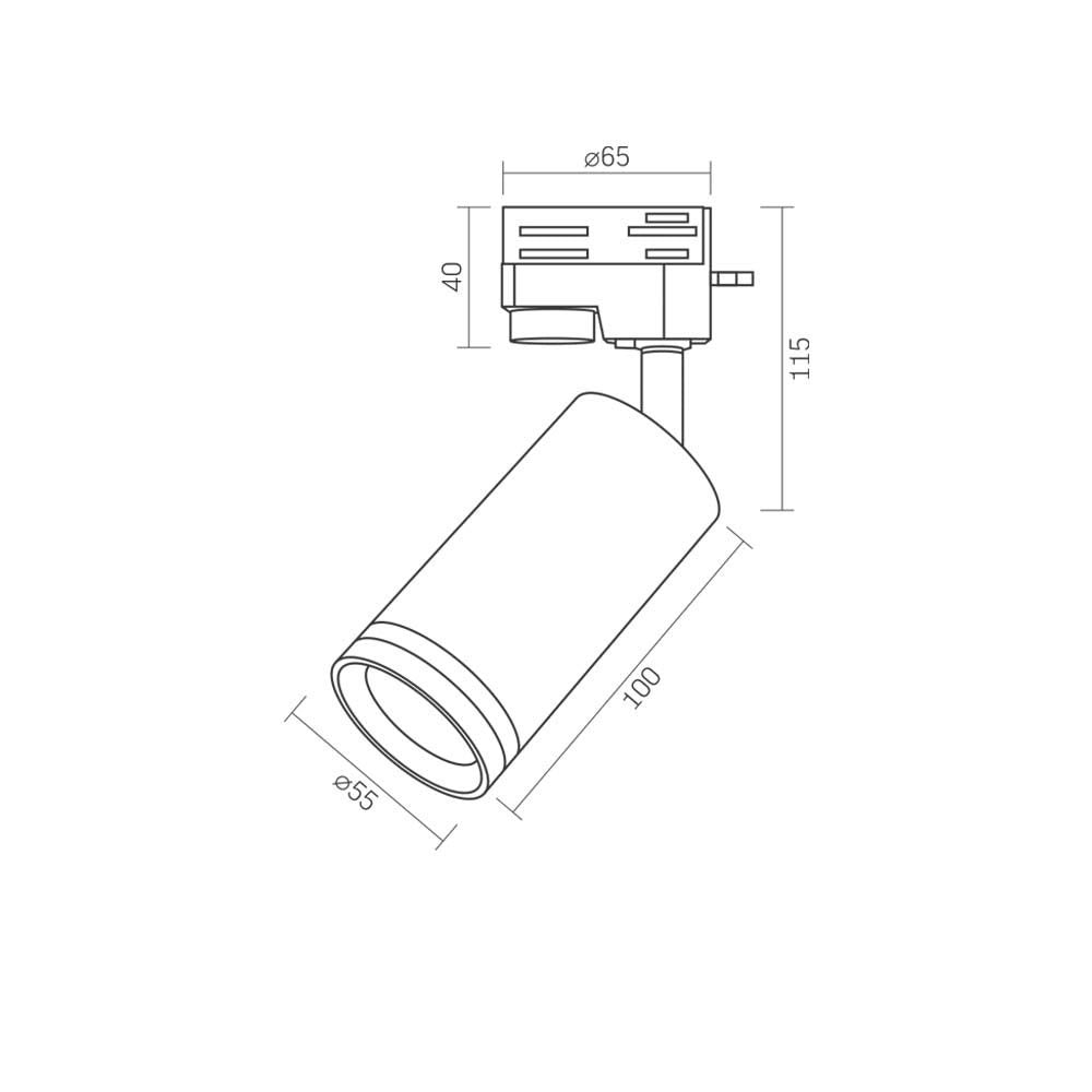 Faretto su binario bianco rotondo 1xGU10 Videx