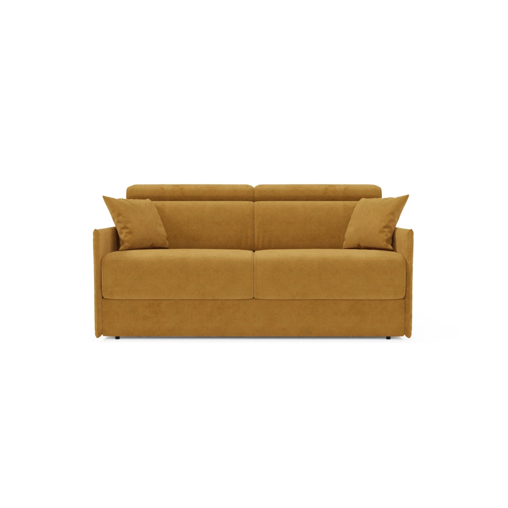 Miryam Divano letto con poggiatesta reclinabili e comfort maxi - design compatto in morbido tessuto smacchiabile T31 189 cm giallo ocra