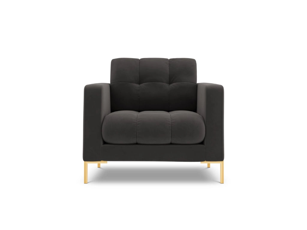 Cosmopolitan Design - Poltrona "Bali" in velluto grigio scuro 
