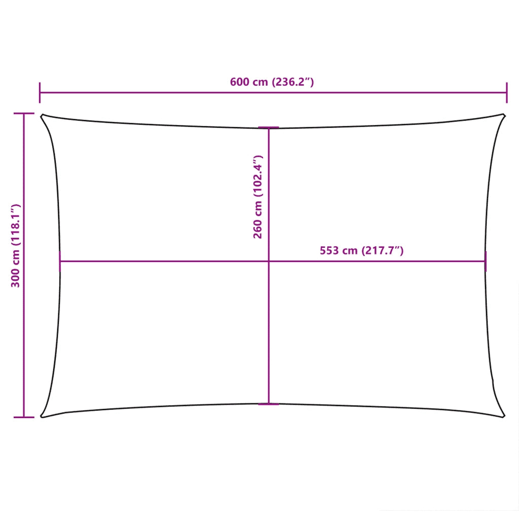 Vela Ombreggiante-Parasole a vela Oxford Rettangolare 3x6 m Nero