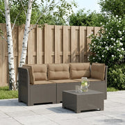 Divano da esterno-Divano da Giardino 3 posti con cuscini in look rattan PP 399645