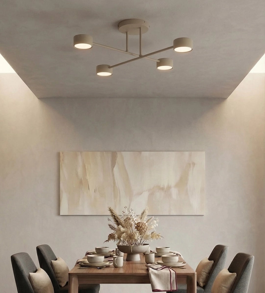 Plafoniera moderna HALO beige 4xGX53 Emibig
