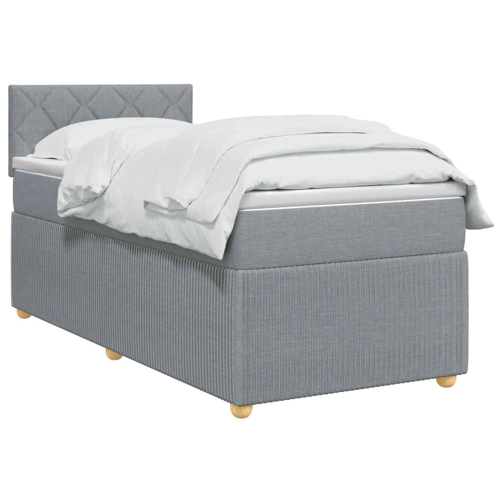 Letto con Box Spring, Materasso e LED Grigio Chiaro 90 x 190 cm 3453225