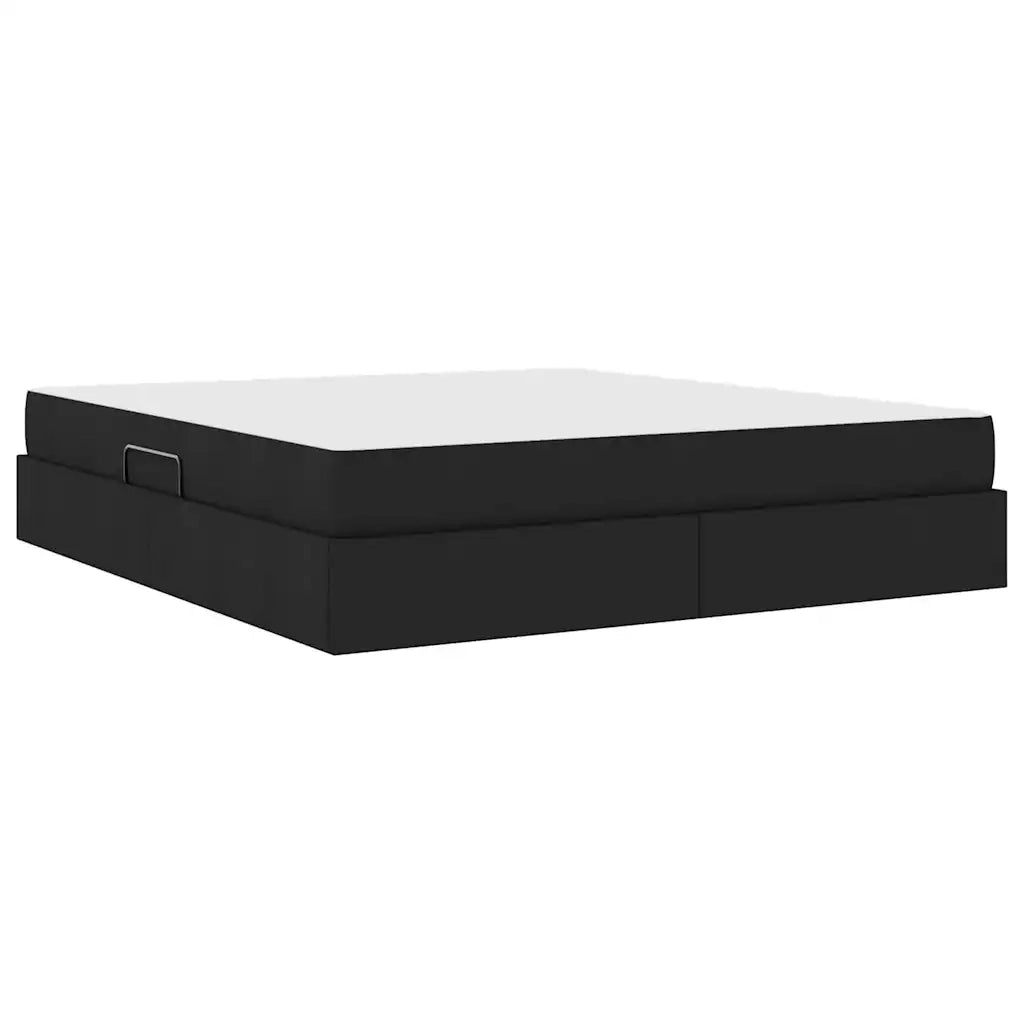 Letto con contenitore e materasso Nero 180 x 200 cm Poliestere 3399678