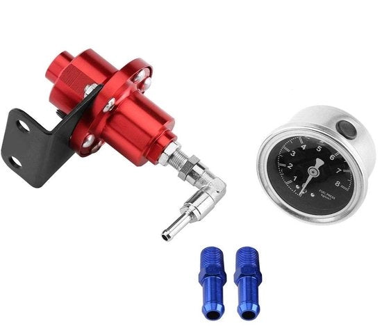 Regolatore di pressione di carburante in alluminio - Adattabile - Universale - Sonda di pressione - Morsetto - Alta qualità - Adatto per motori turbo