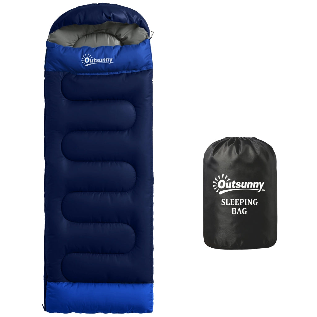 Sacco a Pelo Adulto con Cappuccio ¨C Xylo ¨C 300g/m2, 215x75x10cm, Blu Navy