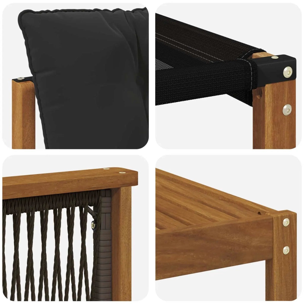 Set di divani da esterno con cuscino 6 pcs Naturale e Nero 3381968