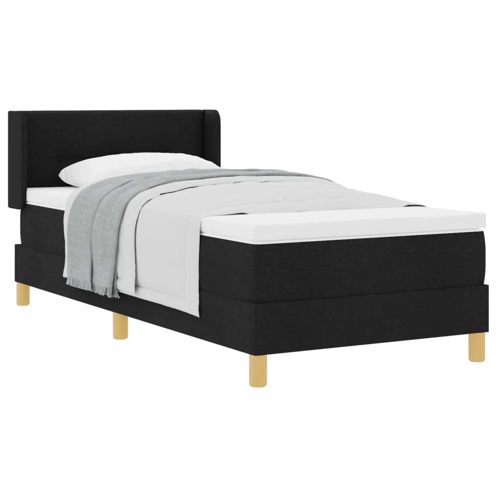 Letto a molle con materasso Nero 200 x 100 cm Tessuto 3341281
