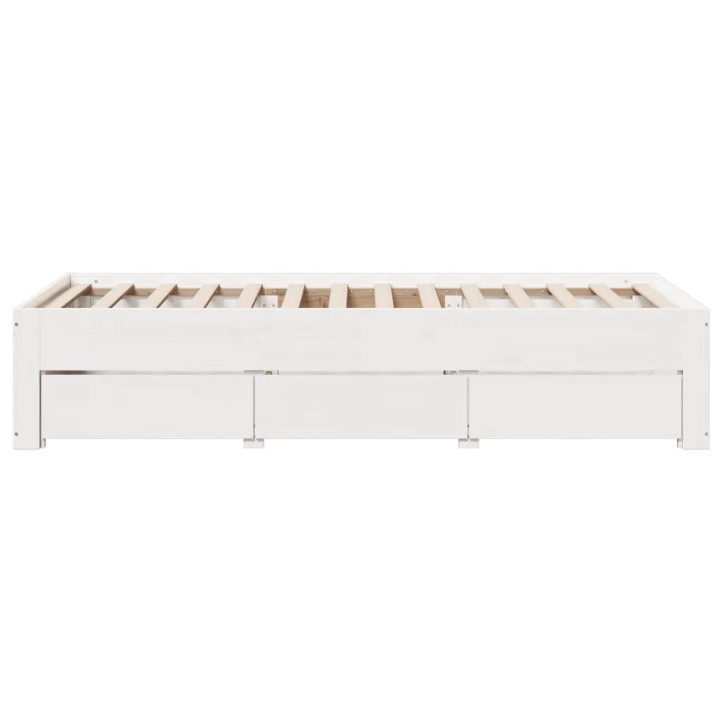Giroletto senza Materasso con Cassetti Bianco 75x190 cm Pino 3308829