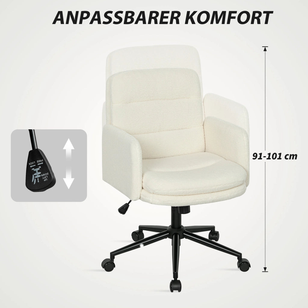 Sedia da Ufficio con Braccioli e Stoffa ¨C Zephmum ¨C Cremewei?
