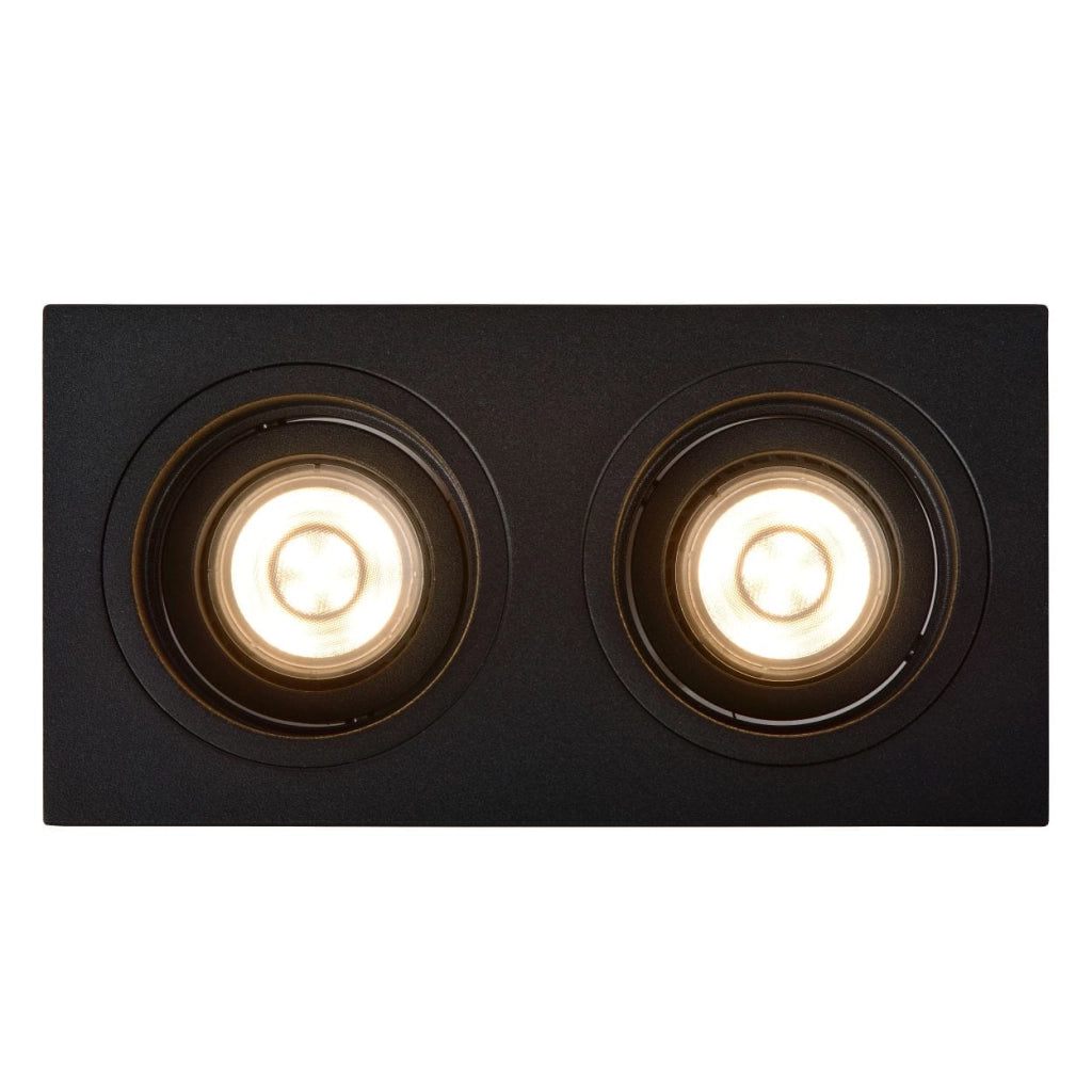 Lucide Embed faretto da soffitto 2xGU10 nero 50W metallo