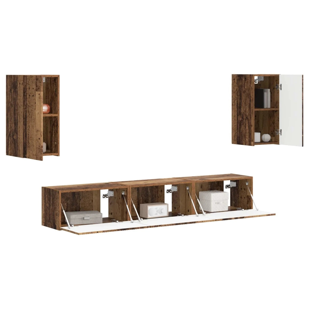 Set mobile TV 5 pcs Legno vecchio Legno multistrato 3409076