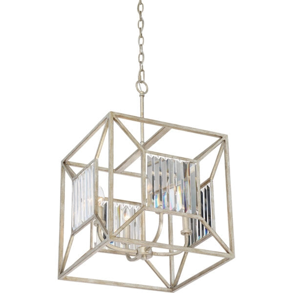 Lampada a sospensione Lakeside Quoizel oro 4xE14 cristallo