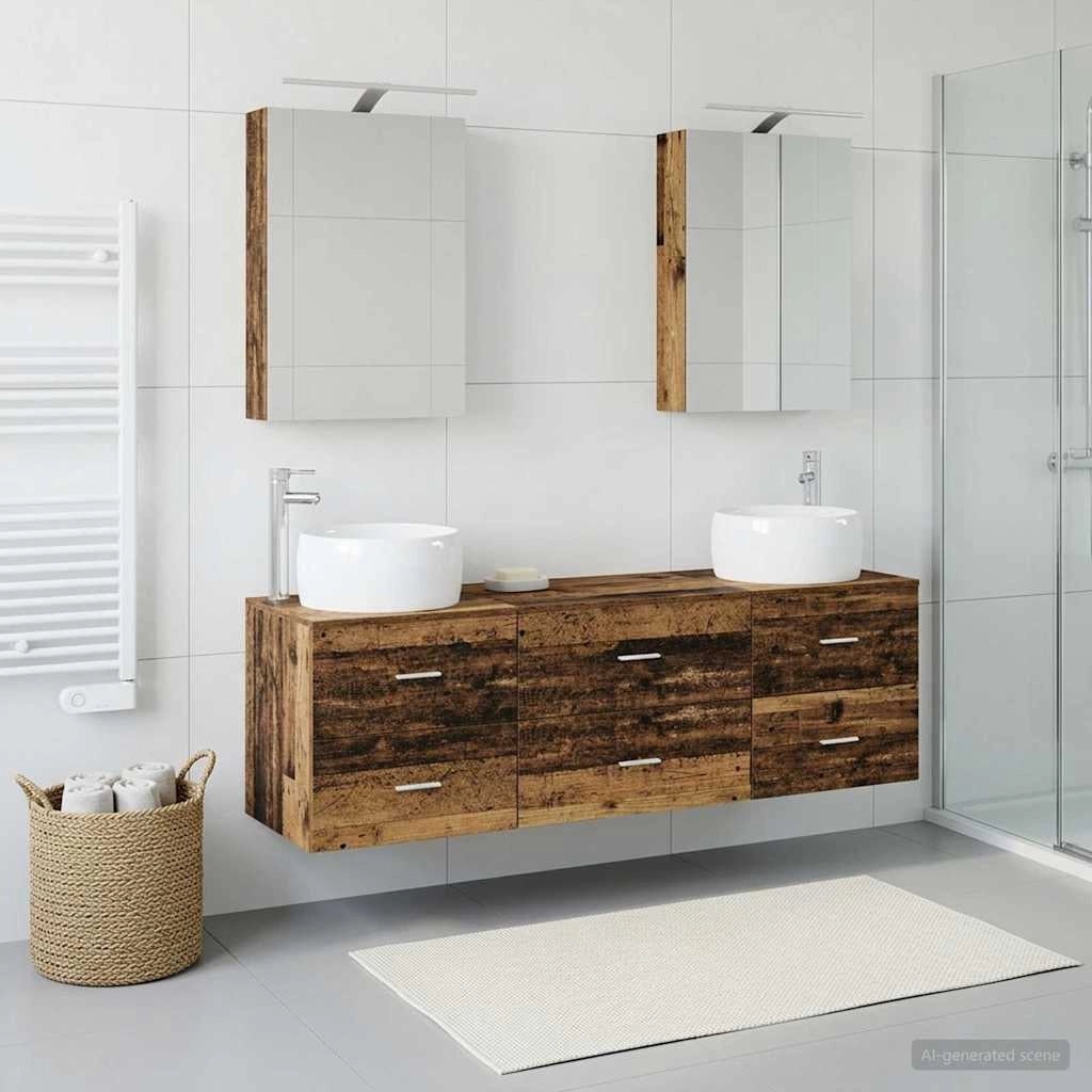 Set di mobili per il bagno 5 pz Legno antico 3406997