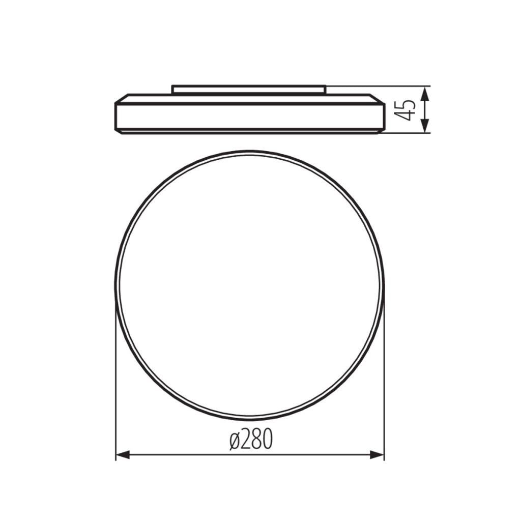 Plafoniera LED tonda 28cm 24W 4000K IP54 Duno Pro bianca