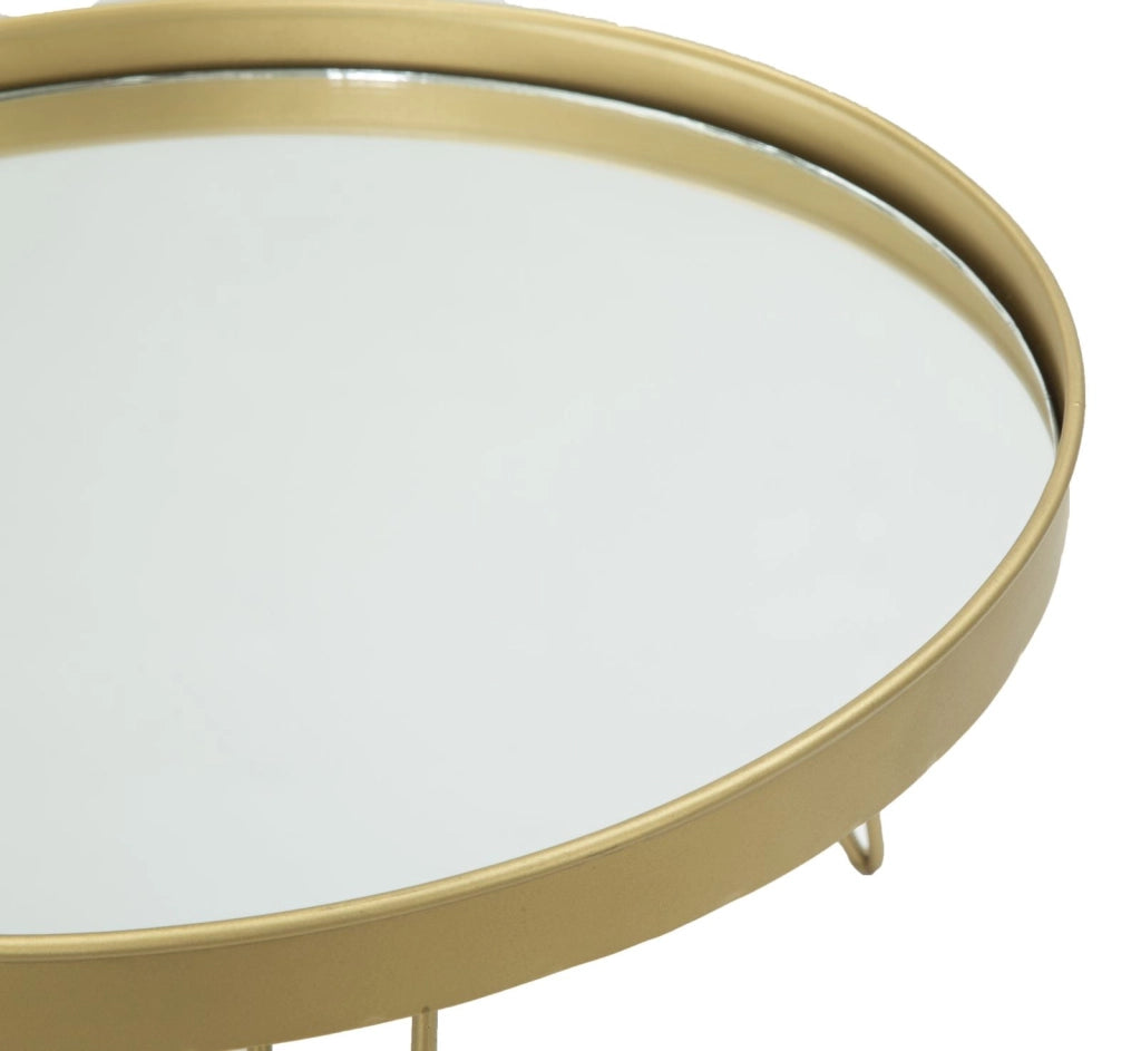 Svuota Tasche Glam Oro/Mirror Ø36,5x22 cm in Ferro e Specchio Oro