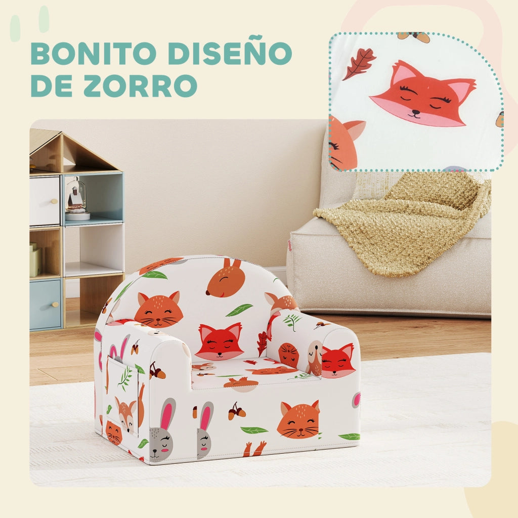Poltrona per Bambini ¨C zephmum ¨C Bianco 54x40x43 cm