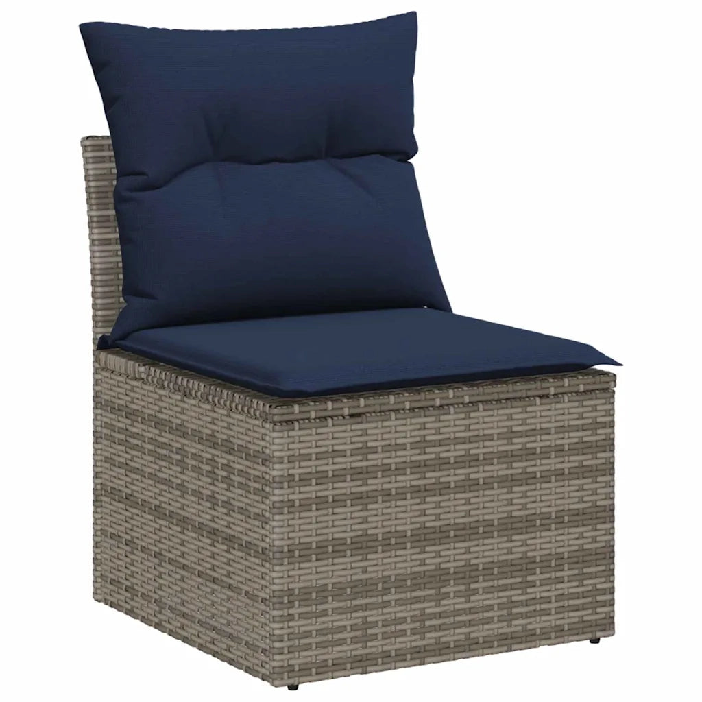 Set Divano da Giardino 9 pz grigio e blu navy 3349499