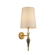 Applique classica MOREN bronzo antico, paralume pesca E27 Italux