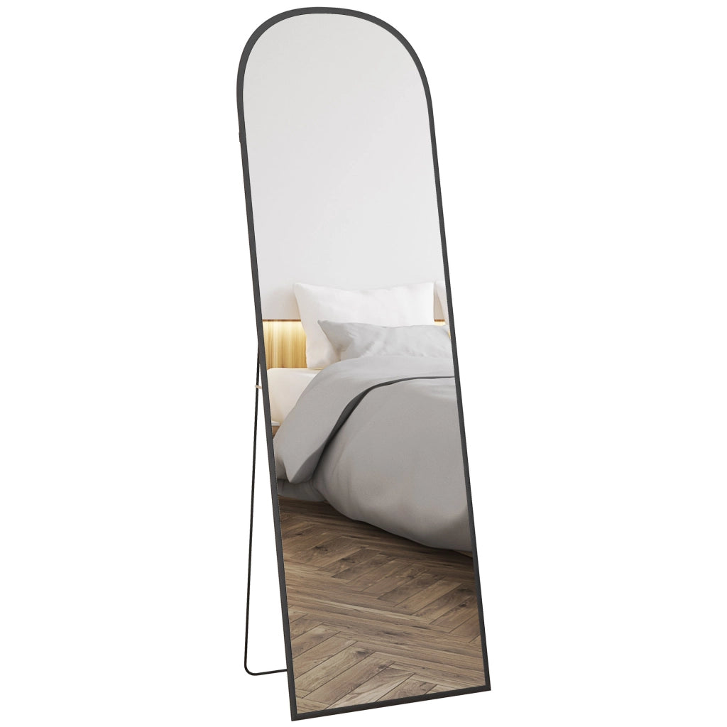 Specchio da Terra e Parete Moderno in Lega di Alluminio ¨C Zephmum ¨C Nero 50x161.5cm