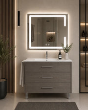 Mobile bagno con lavabo ORIGENBATH RIBERA senza specchio 90x45 cm rovere smoky