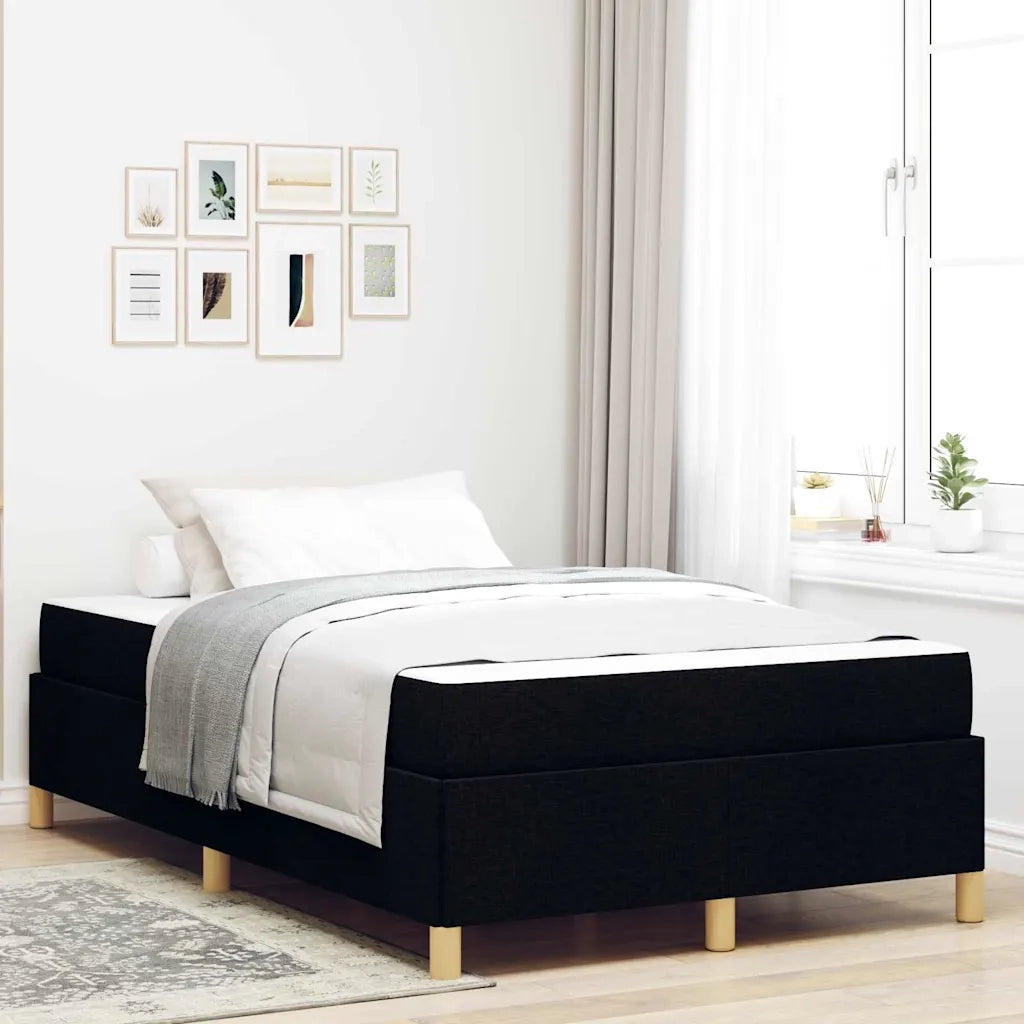 Struttura del letto con materasso Nero 120 x 190 cm Tessuto