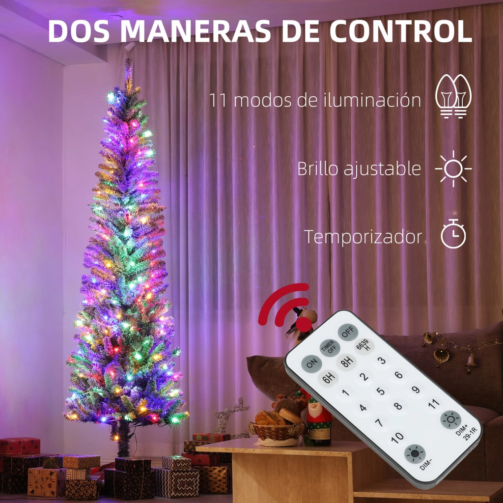 Albero di Natale Artificiale ¨C Minimal ¨C 225 cm Verde con 220 Luci LED