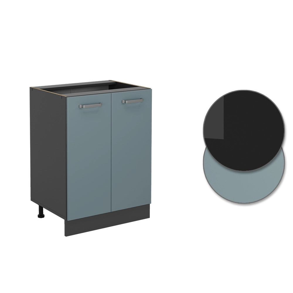 Vicco Mobiletto base per cucina Grigio-blu 60 cm PL Marmo