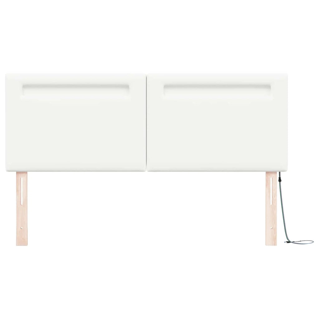 Testiera | Testata LED Bianco 160 cm Pelle Sintetica