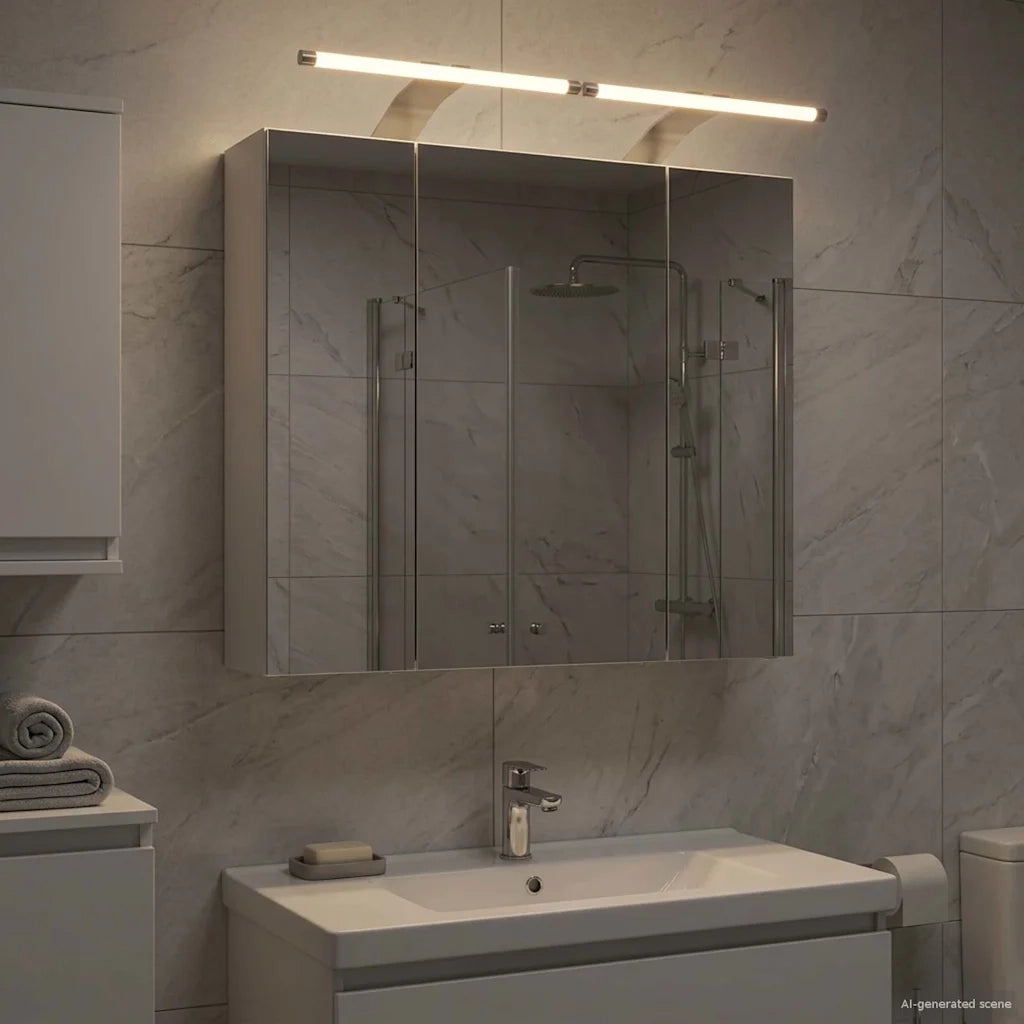 Mobiletto per specchio da bagno Bianco 60 x 14,5 x 50 cm 889079