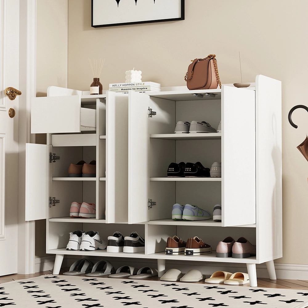 Buffet scarpe - Xylo - 4porte+1cassetto 120x35x99cm bianco