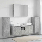 Set di mobili per il bagno 6 pz Grigio Cemento 3407170