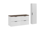 Set mobili bagno 120 cm con piano e Szafką wysoką Adel White 120 x 1401 x 46 cm