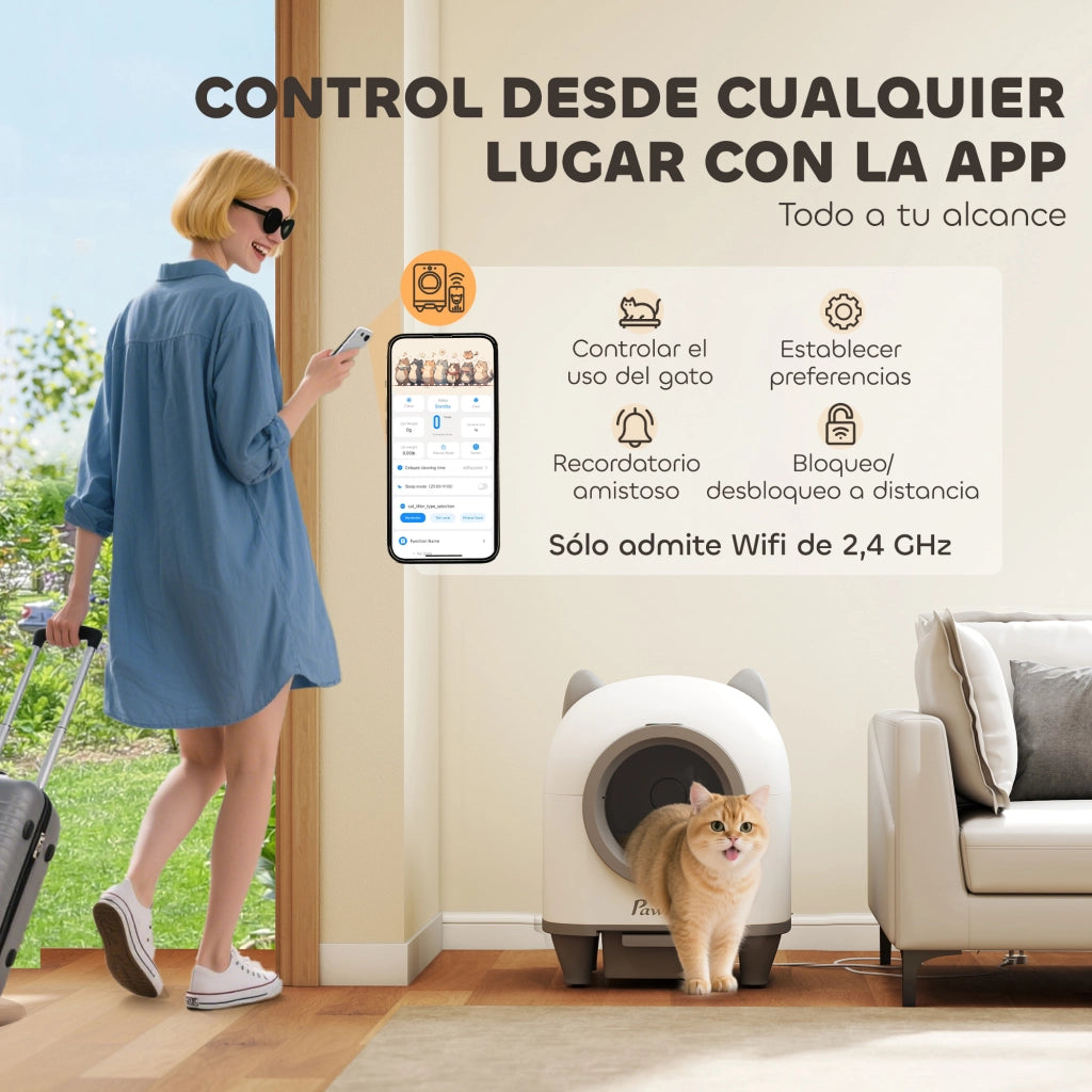 Arenero per Gatti Autolimpiante 80L ¨C zephmum ¨C Grigio