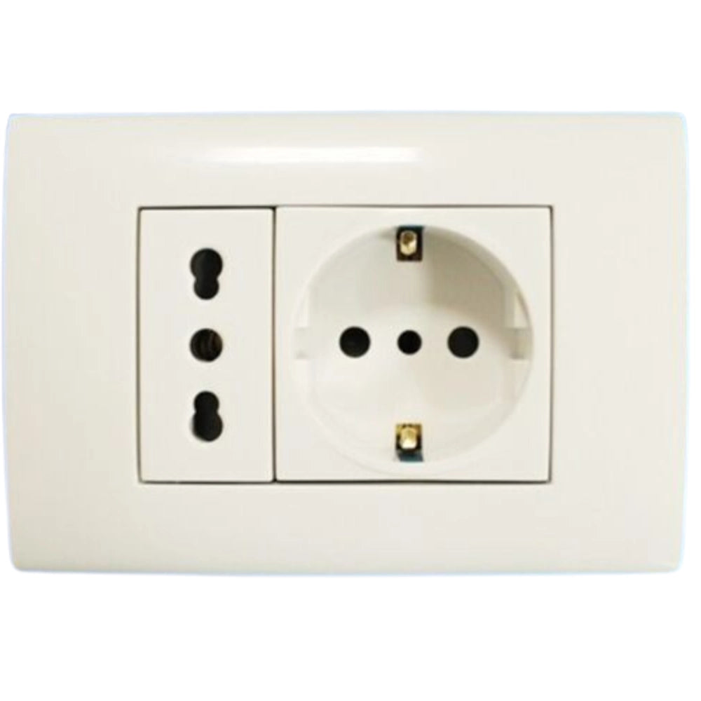 Biesse connettore bipasso schuko 2p+t 10-16a compatibile con serie bticino matix
