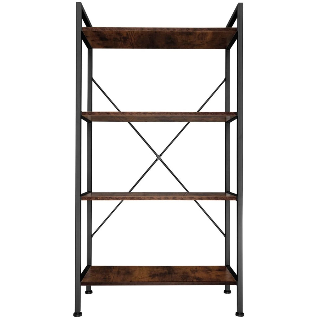 Libreria grande in stile industriale/vintage con 4 ripiani 121,5 cm marrone 08_0000278