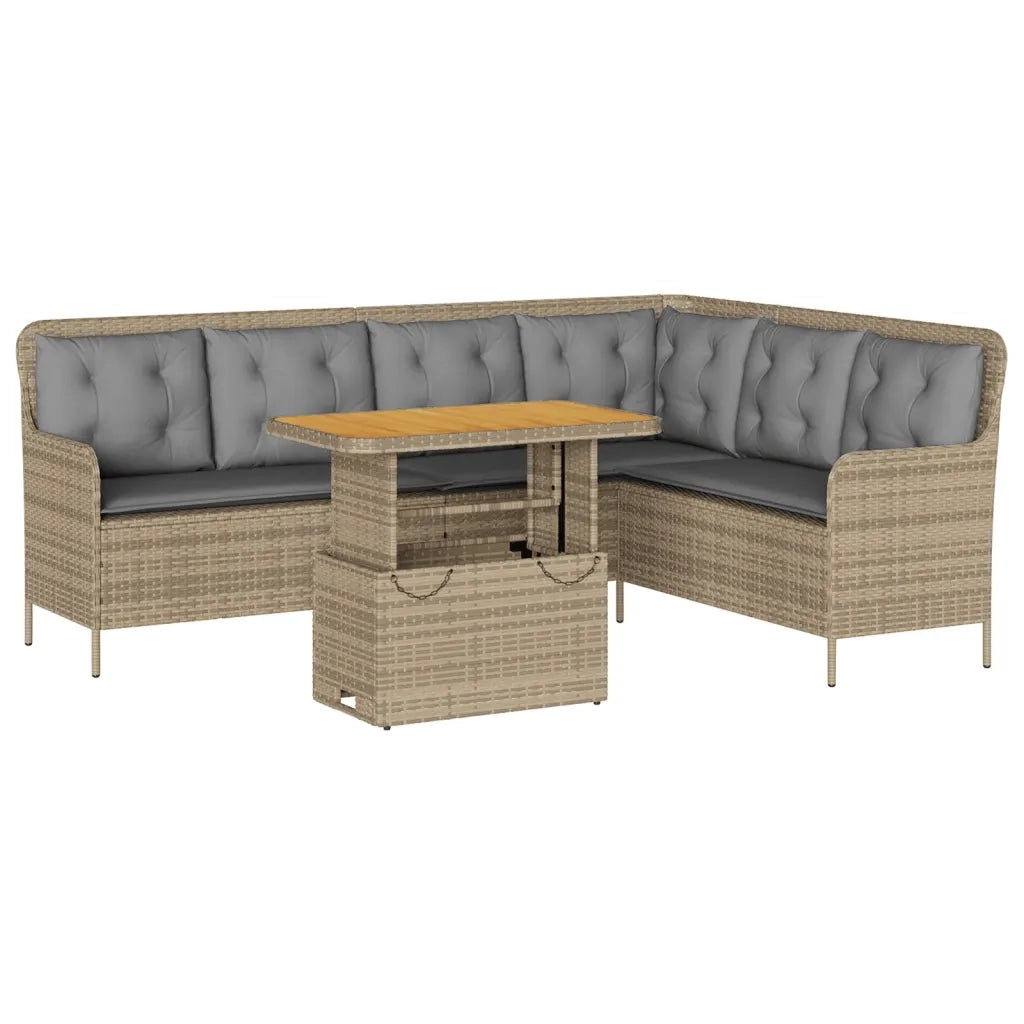 Set Divani da Giardino 2 pz con Cuscini Beige in Polyrattan 3262089