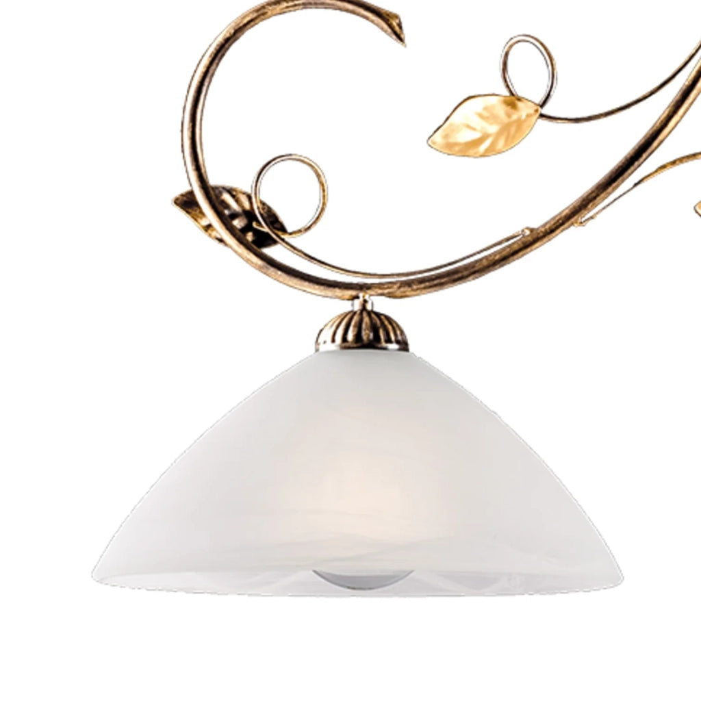 Lampadario Rustico Magnolia 2 Luci Marrone e Bianco LuceArt Classic