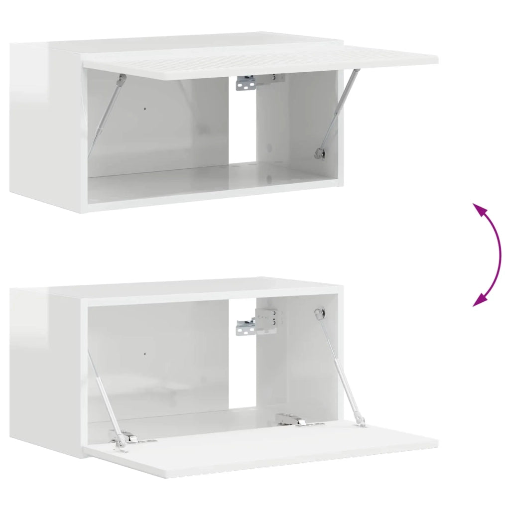 Set mobile TV 6 pcs Bianco Lucido Legno multistrato 3409109