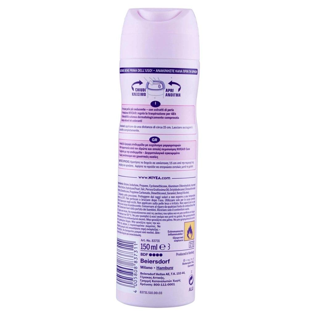 NIVEA DEO SPRAY 150ML PEARL E BEAUTY