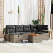 Set Divano da Giardino con cuscino 7 pcs Grigio Poly Rattan 3360870